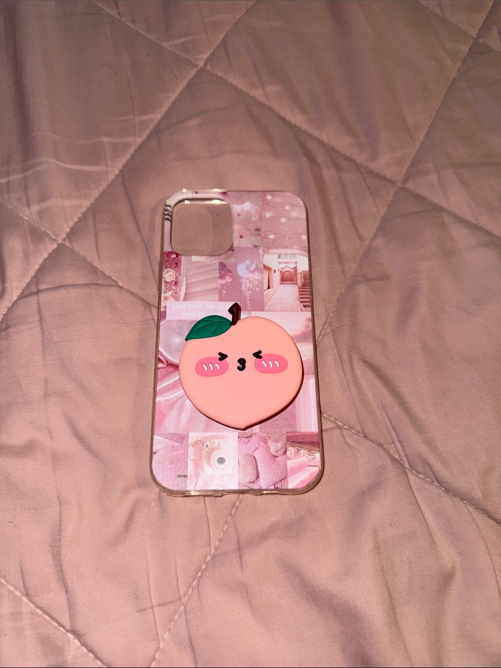 Pink Peach Pop Grip Phone Case - Cute Pink Protective Case